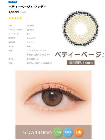 ベティーシリーズ/LENSSIS/カラーコンタクトレンズを使ったクチコミ(2枚目)