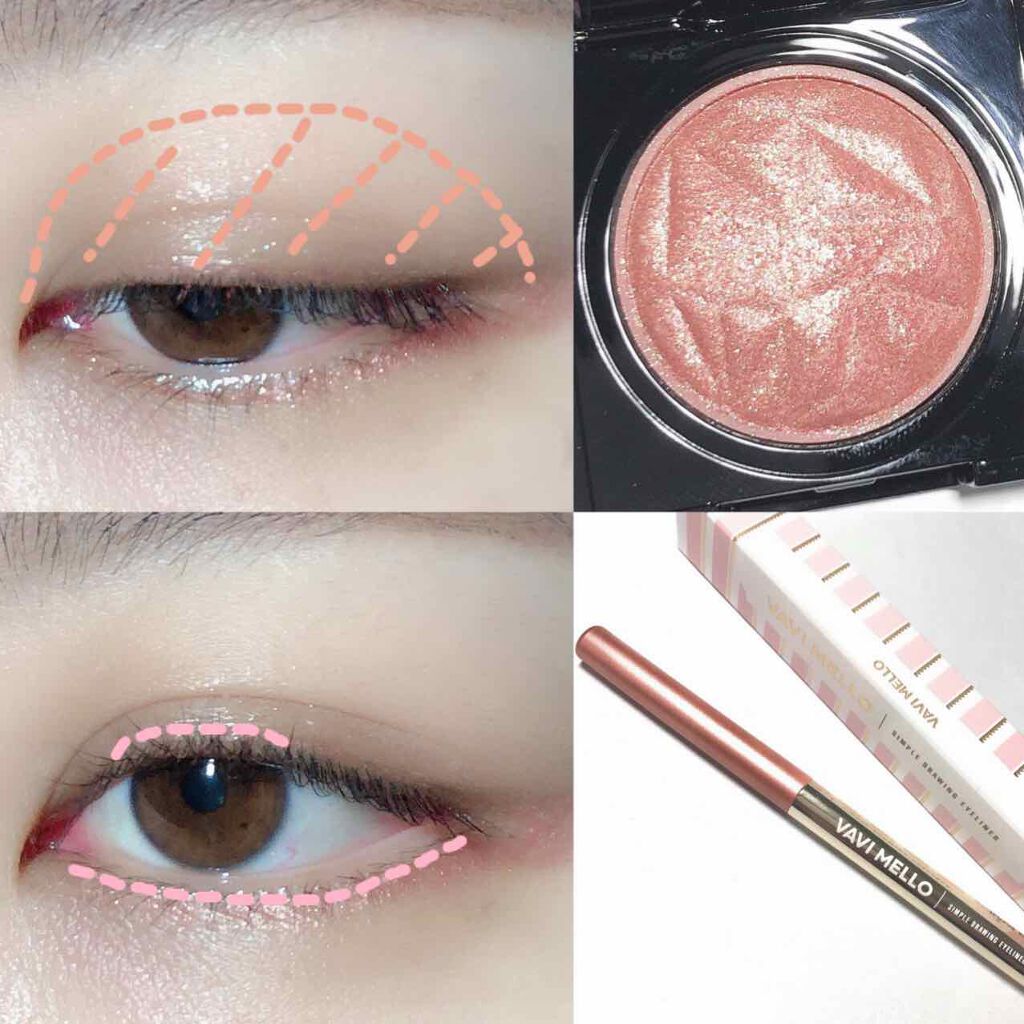 シンプルドローイングアイライナー 02ピーチシュガー/VAVI MELLO/ペンシルアイライナーを使ったクチコミ（2枚目）