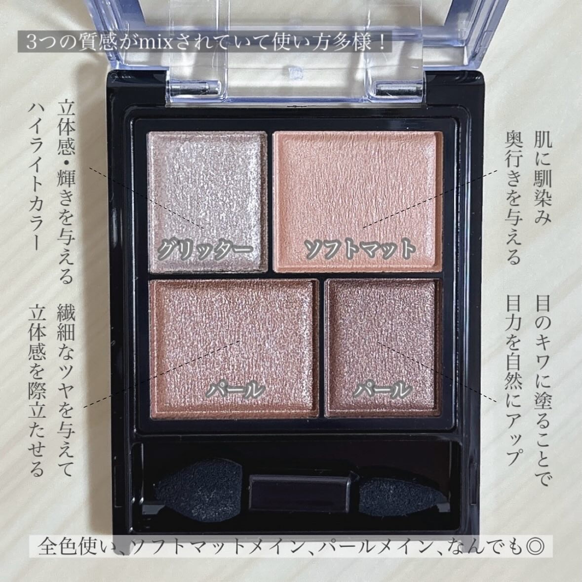 レイヤードアイズ/KiSS/アイシャドウパレットを使ったクチコミ（3枚目）