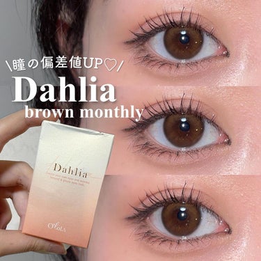 ダリアブラウンマンスリー (DAHLIA BROWN monthly)/OLOLA/１ヶ月（１MONTH）カラコンを使ったクチコミ（1枚目）