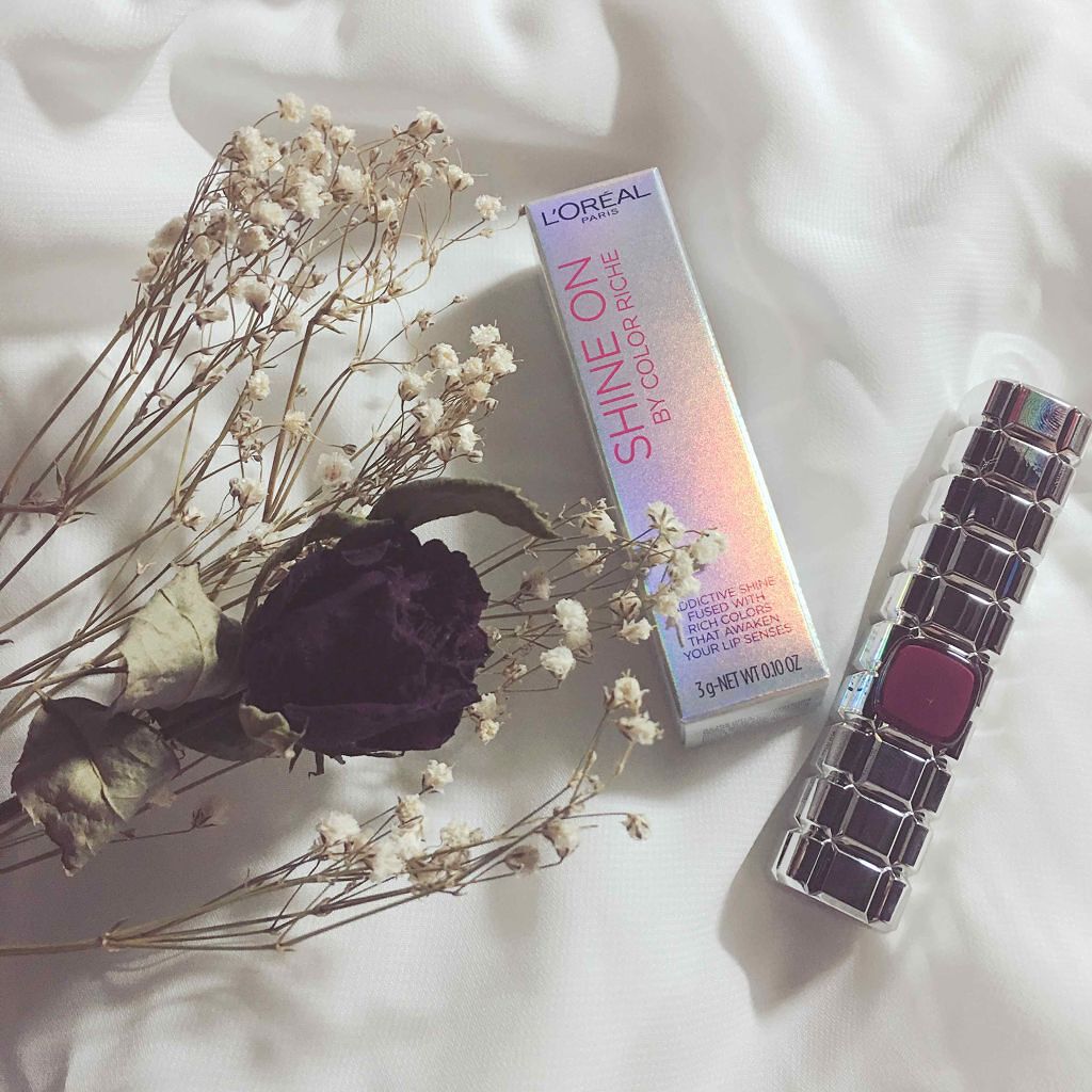 シャインオン 907 バーガンディークレーズ/ロレアル パリ/口紅を使ったクチコミ（1枚目）