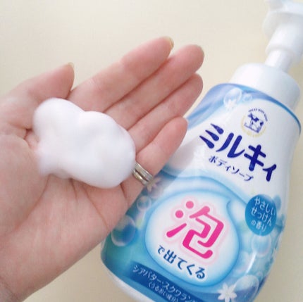 泡で出てくる ミルキィボディソープ やさしいせっけんの香り/ミルキィ/ボディソープを使ったクチコミ(2枚目)