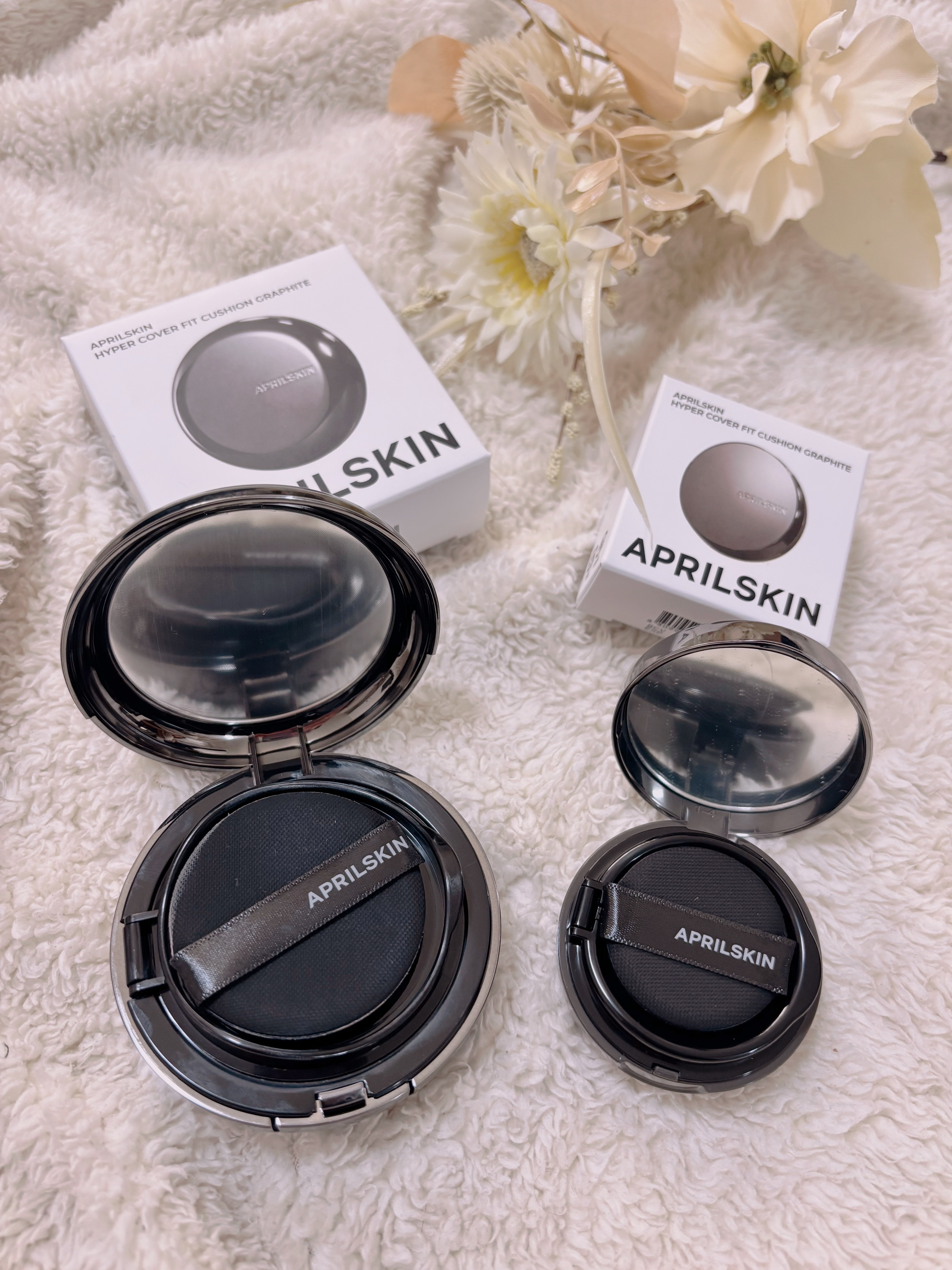 ハイパーカバーフィットクッション  グラファイト/APRILSKIN/クッションファンデーションを使ったクチコミ（2枚目）