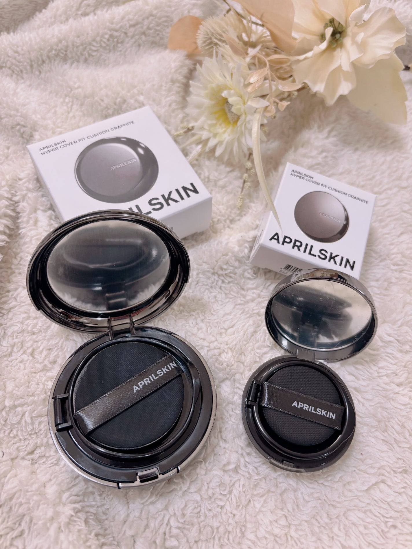 ハイパーカバーフィットクッション グラファイト/APRILSKIN/クッションファンデーションを使ったクチコミ(2枚目)