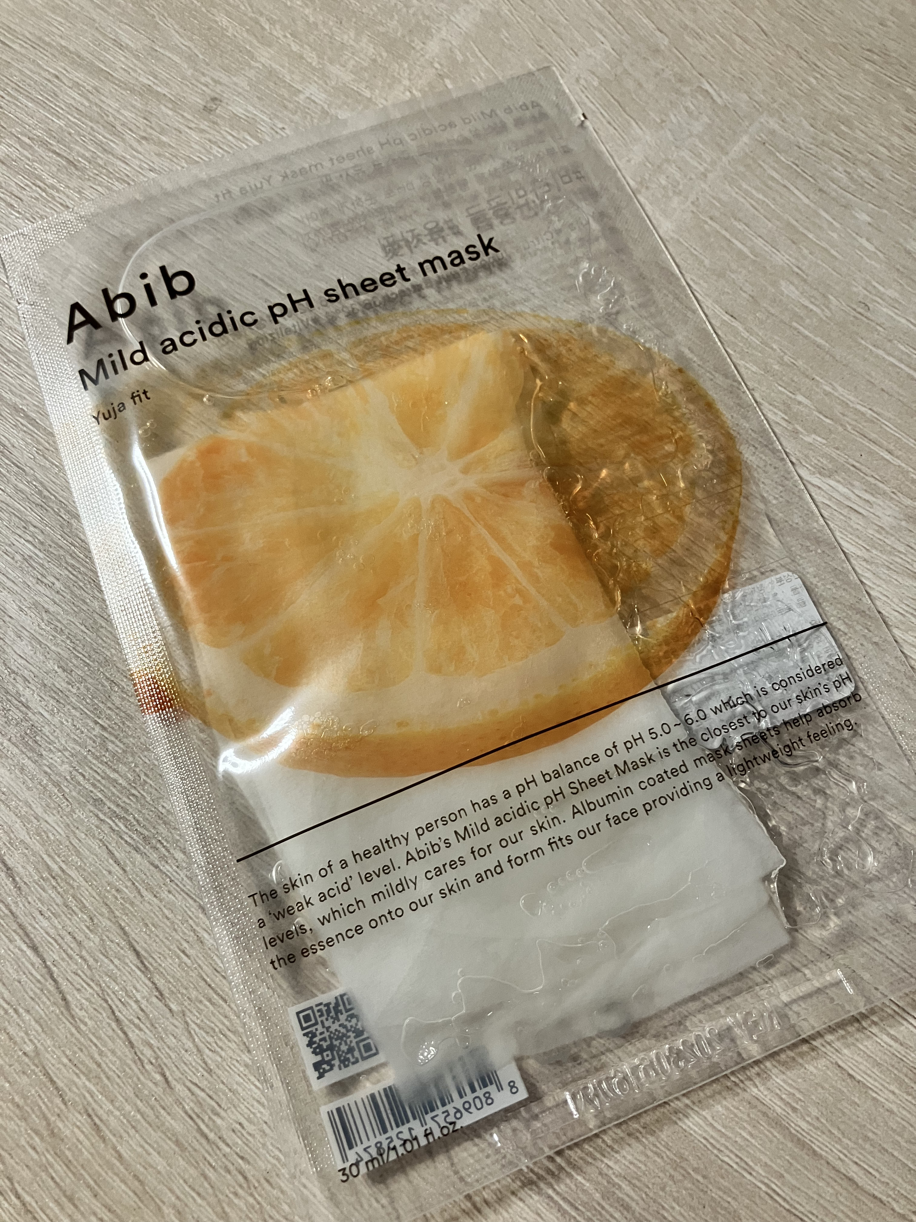 弱酸性pHシートマスク 柚子フィット/Abib /シートマスク・パックを使ったクチコミ（1枚目）