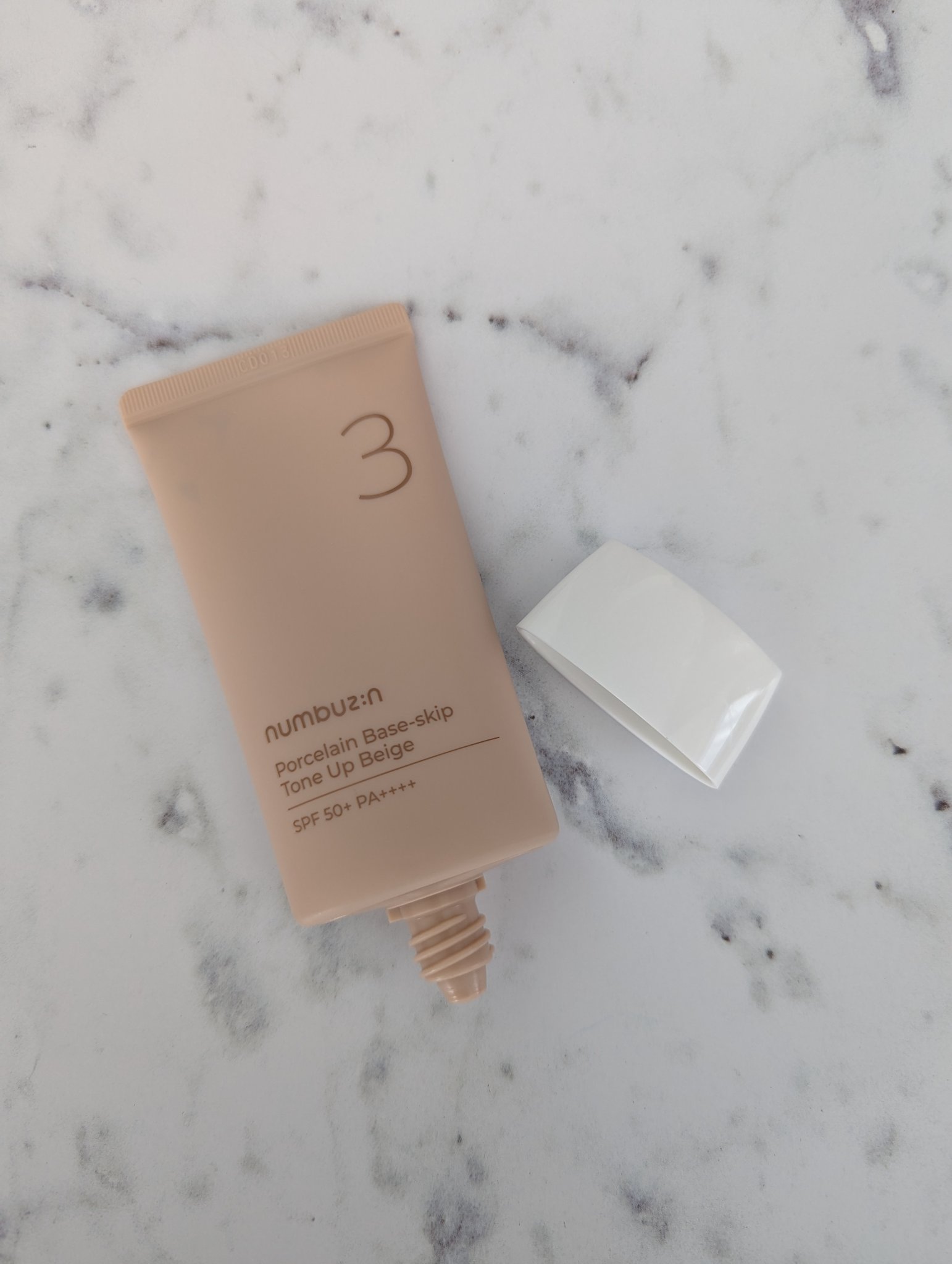 3番 ノーファンデ陶器肌トーンアップクリーム/numbuzin/化粧下地を使ったクチコミ（2枚目）