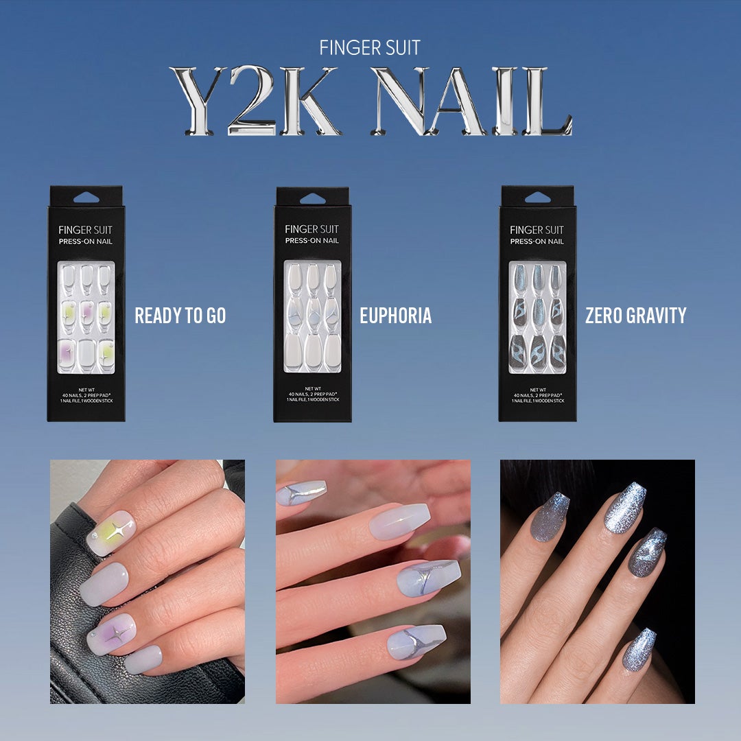 FINGER SUIT】KPOPアイドル愛用のネイルチップ🖤『Y2Kネイル⚡3 FINGER SUIT】KPOPアイドル愛用のネイルチップ🖤『Y2Kネイル⚡3
