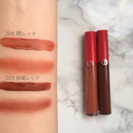 ジョルジオ アルマーニ ビューティ リップ マエストロのクチコミ「#コスメ購入品
.
.
#armanibeauty
#リップマエストロ
208 暁レット.....」(2枚目)