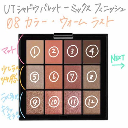 UT シャドウ パレット ミックス フィニッシュ/NYX Professional Makeup/アイシャドウパレットを使ったクチコミ(2枚目)