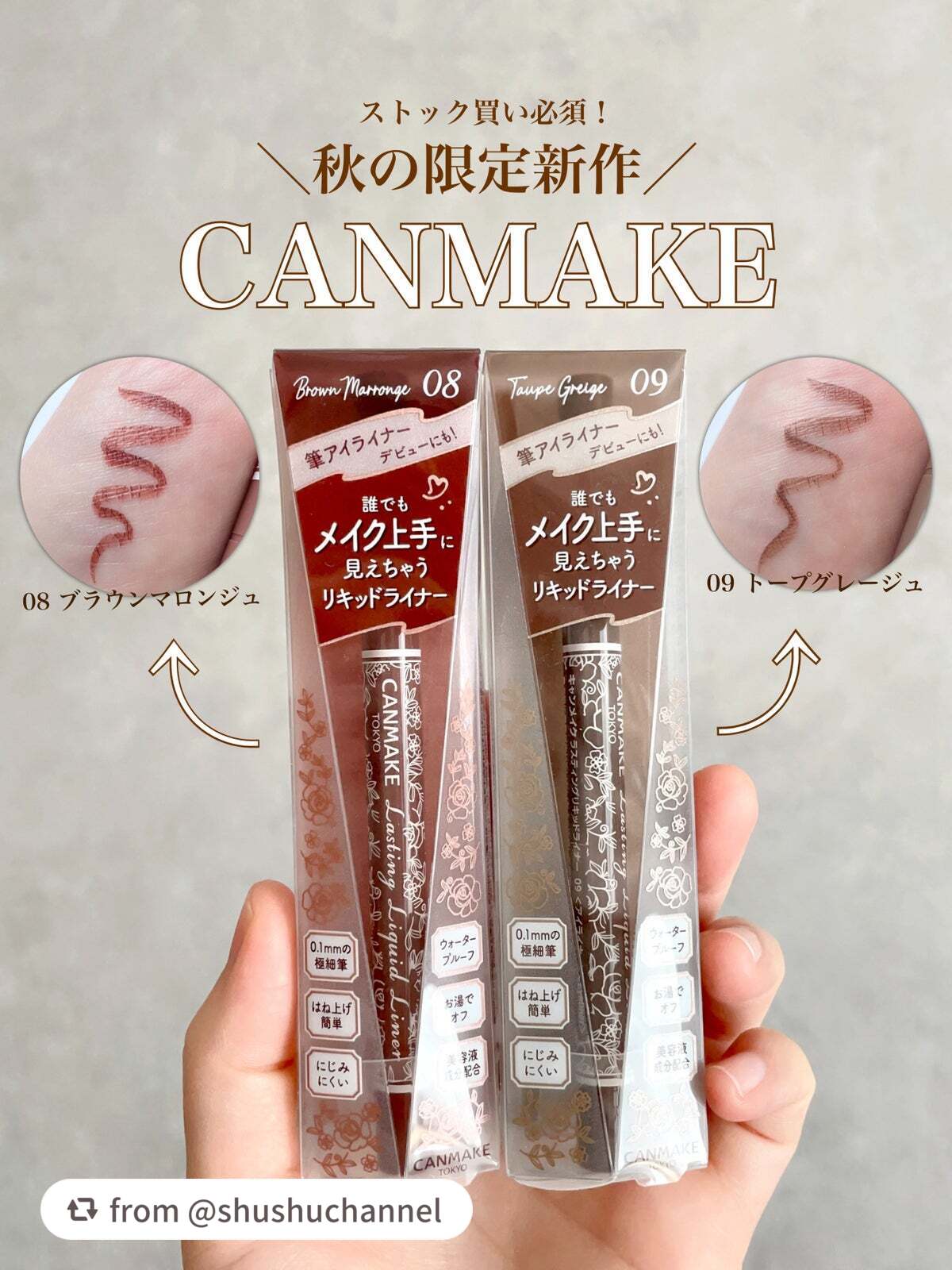 ラスティングリキッドライナー/キャンメイク/リキッドアイライナーを使ったクチコミ(1枚目)