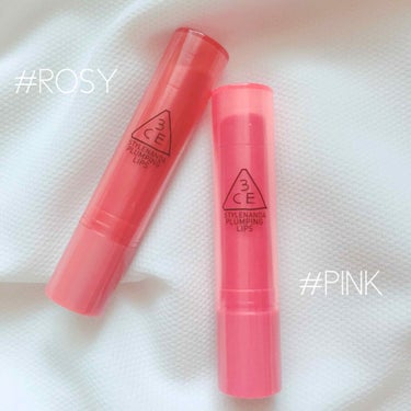 3CE 3CE PLUMPING LIPSのクチコミ「
●3CE
plumping lips

購入品番
#PINK・・・ややコーラルなピンク
#R.....」（1枚目）