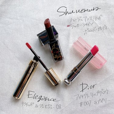 ルージュ アンリミテッド ラッカーシャイン＜2019年クリスマスコフレ限定＞/shu uemura/口紅を使ったクチコミ（2枚目）