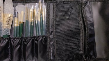 ROWNYEON 緑姫シリーズ メイクブラシ１３本セット 化粧ポーチ付き/Rownyeon/メイクブラシを使ったクチコミ（2枚目）