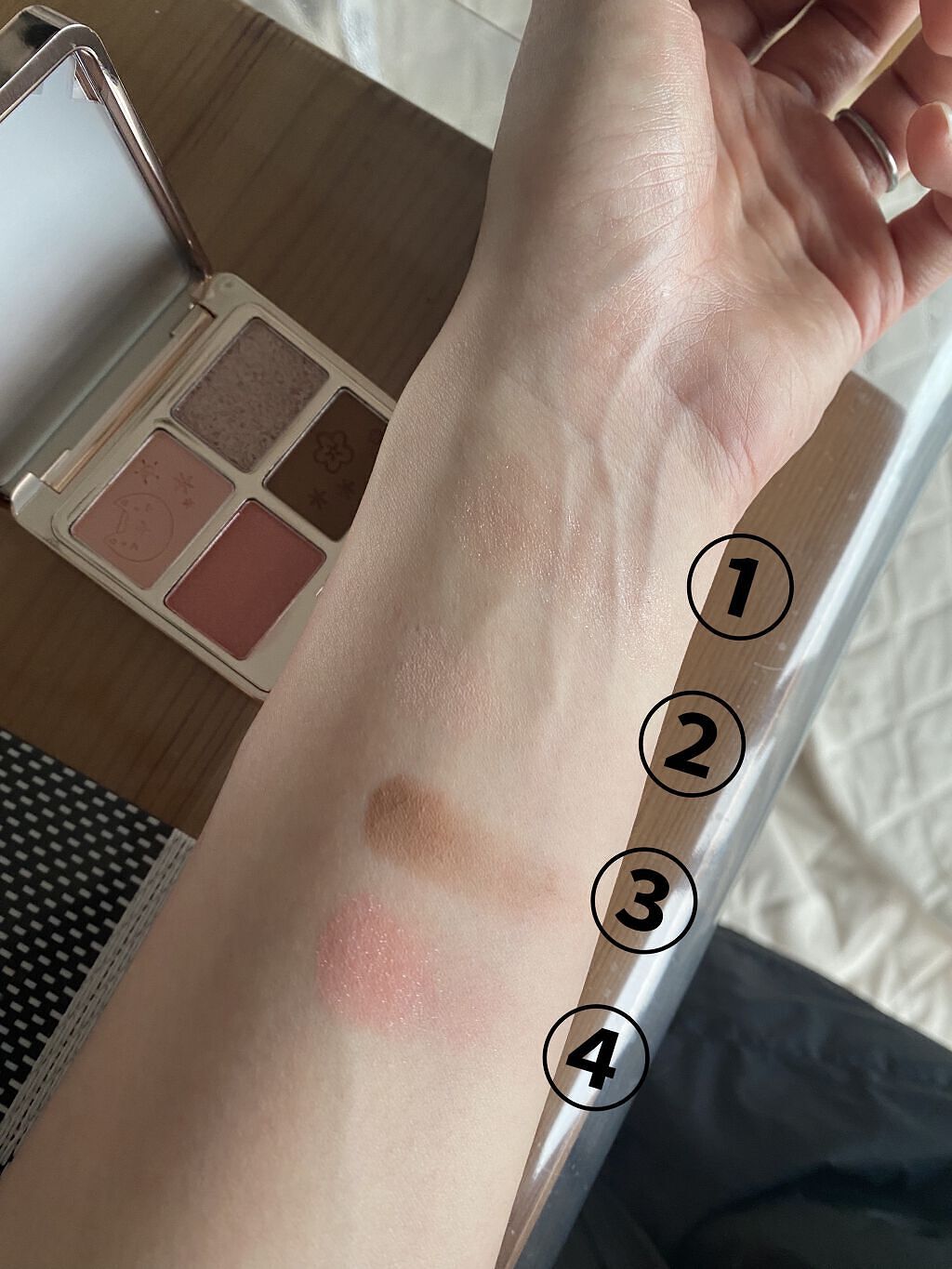 アニマルアイシャドウ(4シェード) 02 ローズ/ZEESEA/アイシャドウパレットを使ったクチコミ（3枚目）