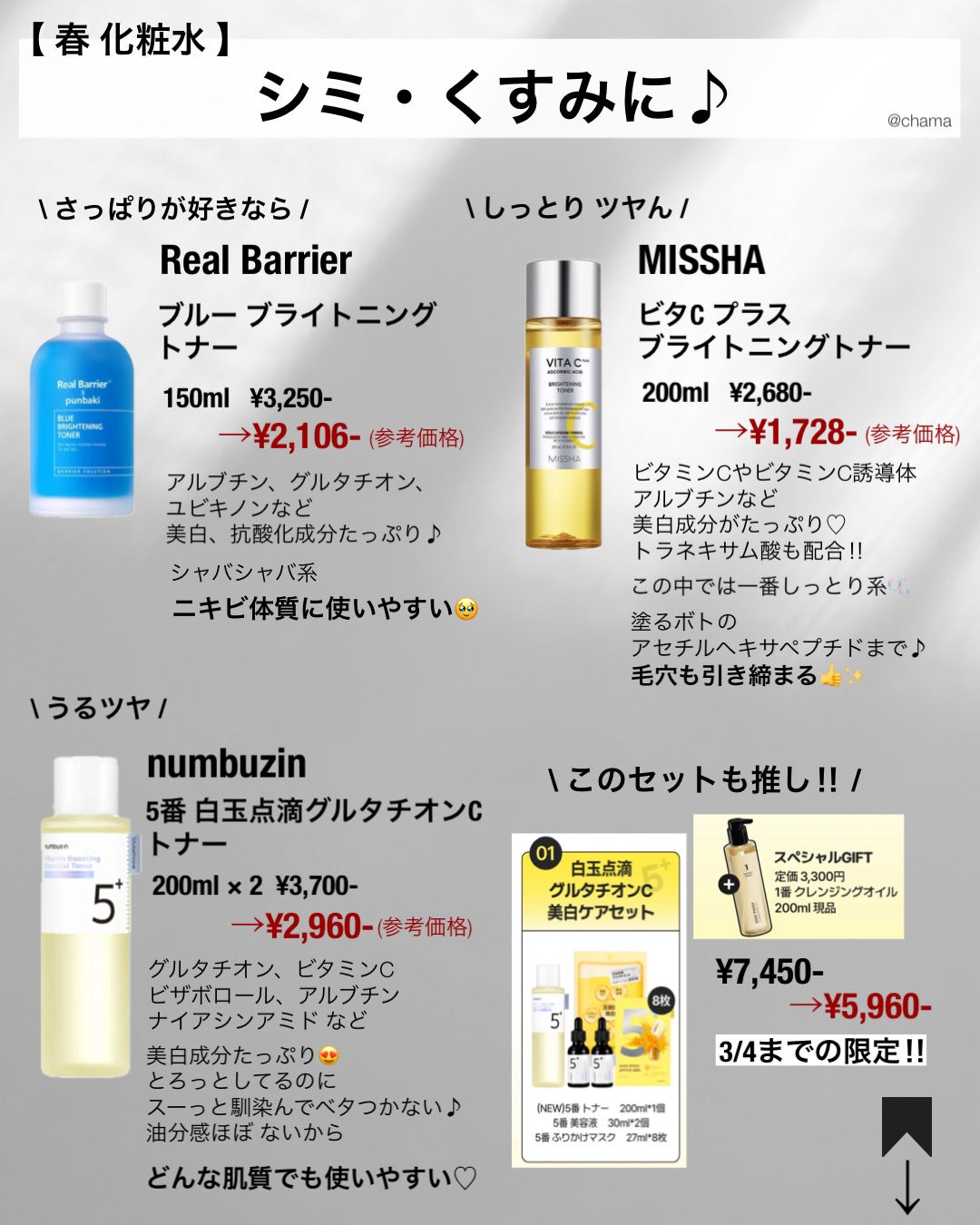 chama |ニキビ体質の正直レビュー🌻 on LIPS 「...Qoo10メガ割✨今回は、2024春バージョンの肌悩み別..」(5枚目)