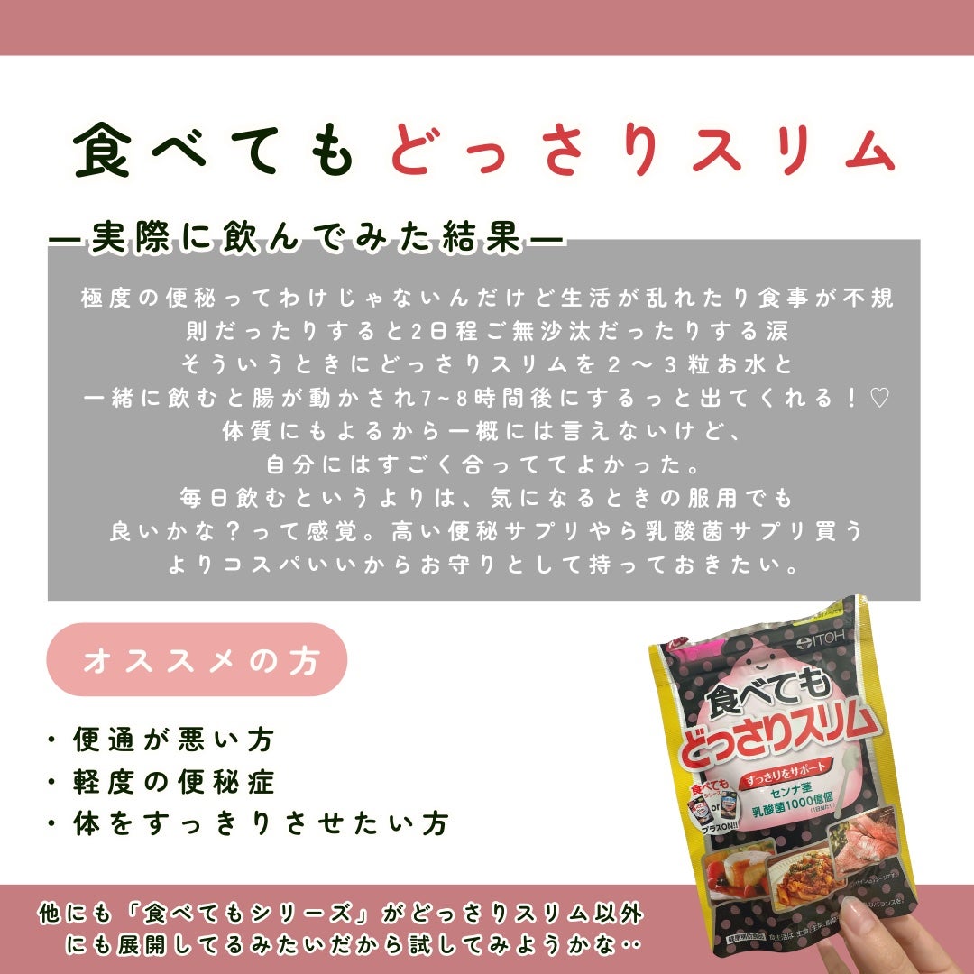食べてもどっさりスリム/井藤漢方製薬/ボディサプリメントを使ったクチコミ(3枚目)