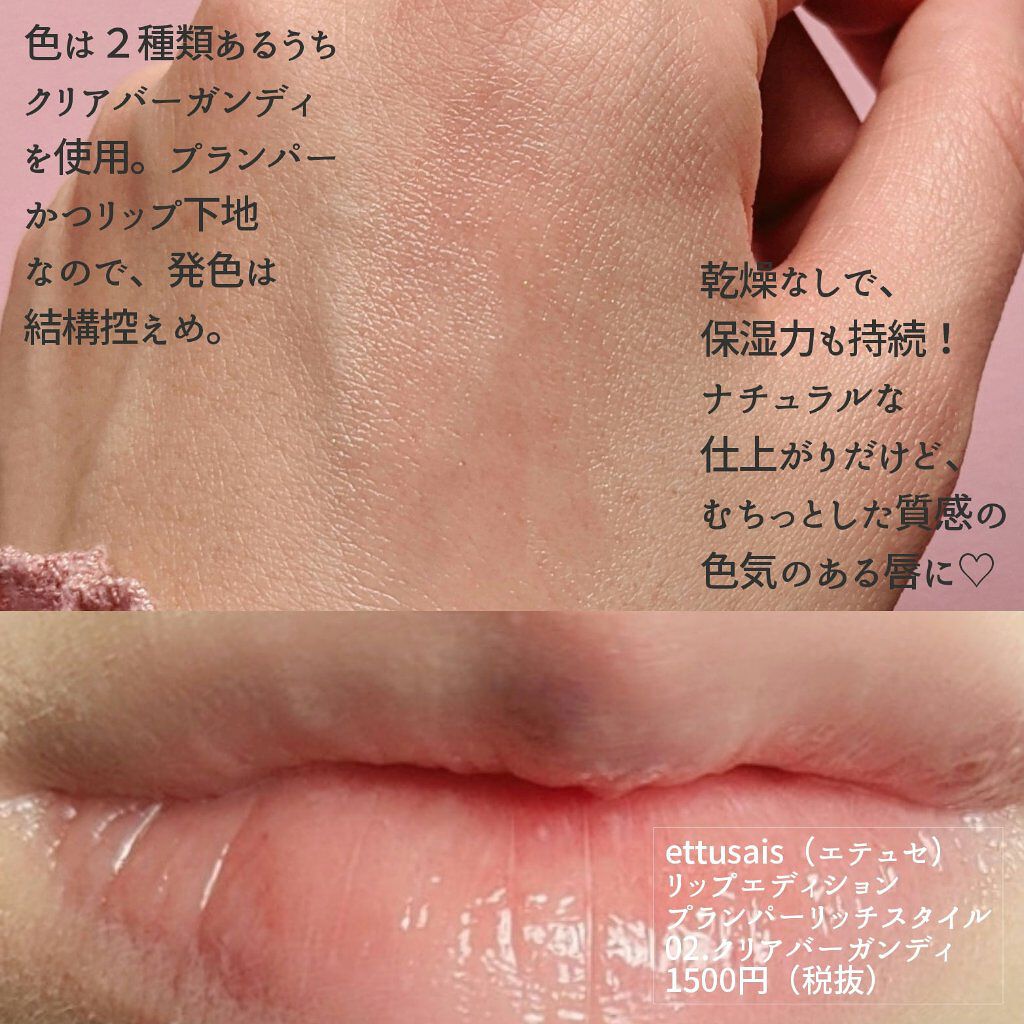 エテュセ リップエディション（プランパー）リッチスタイル/ヘルシースタイル/ettusais/リップケアを使ったクチコミ（3枚目）