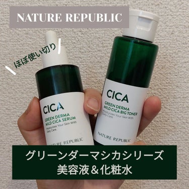 【ほぼ使い切り！シカケア🌿スキンケア✨と、おまけのビタペアレポ】
お久しぶりです。
ネイチャーリパブリックのグリーンダーマシカシリーズ購入後しばらく使い続けようやくほぼ使い切った商品たちです。
いつも季