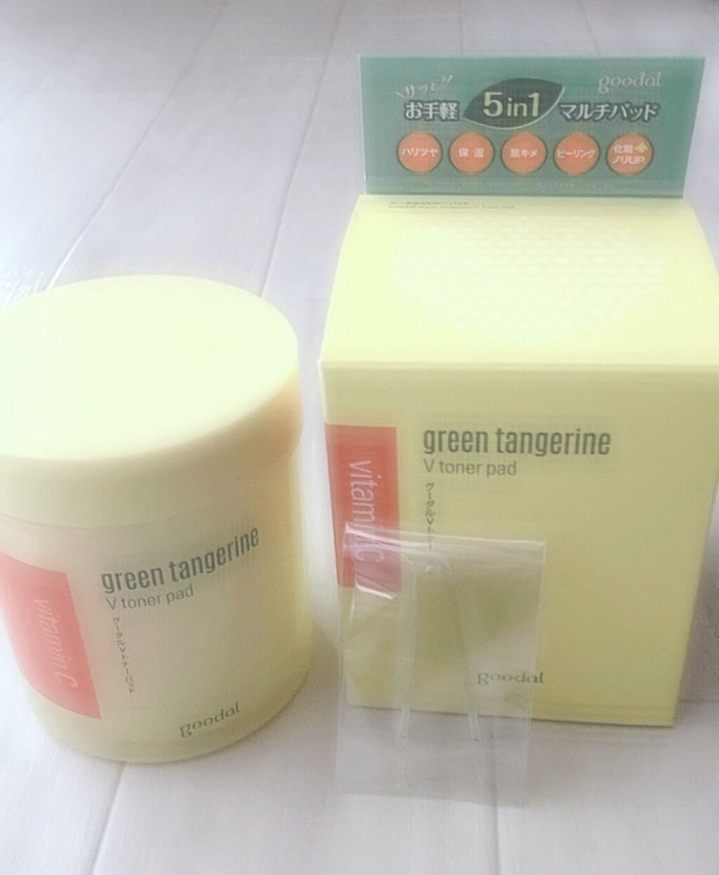 グリーンタンジェリン ビタCダークスポットケアパッド/goodal/トナーパッドを使ったクチコミ（1枚目）