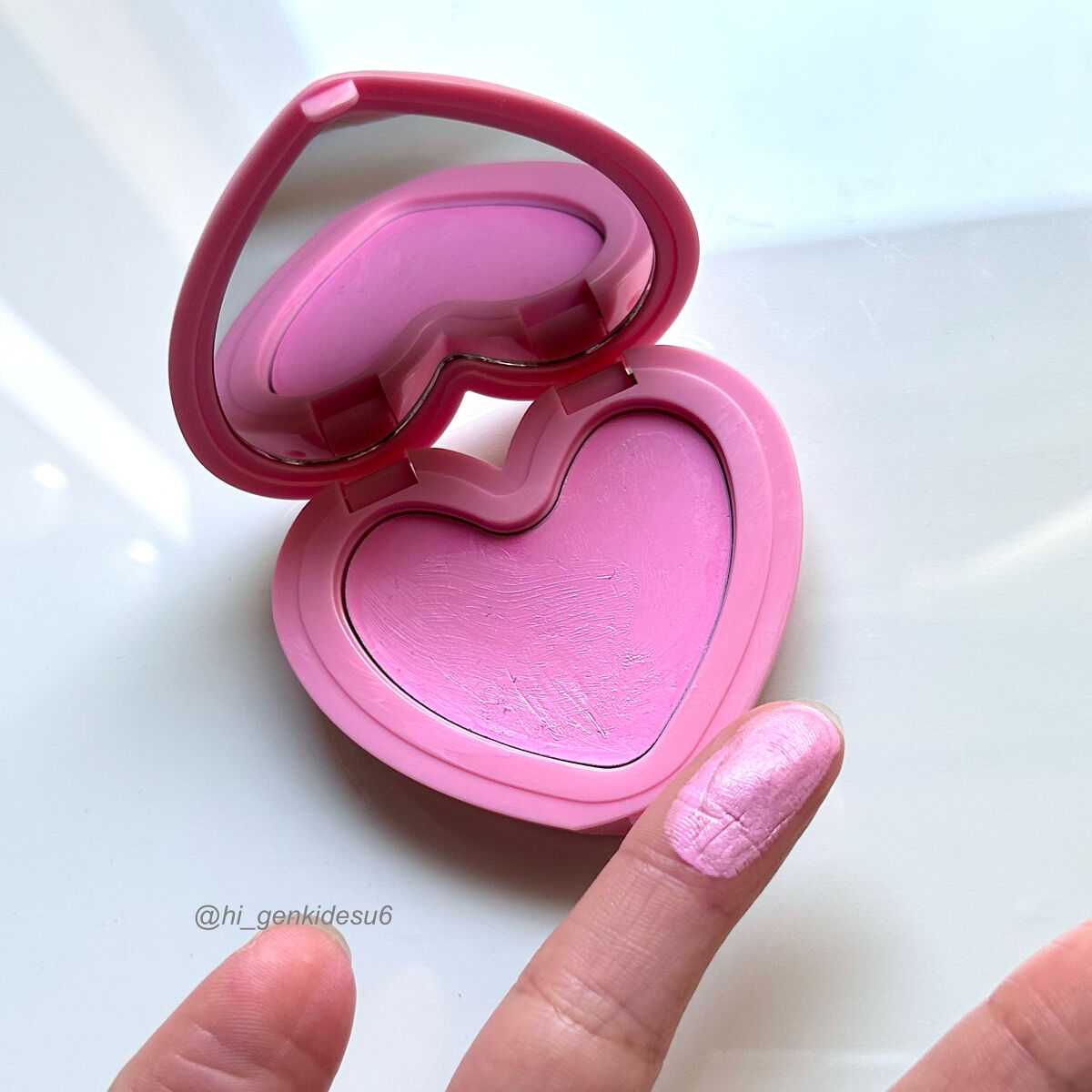 ラヴ ビーム チークバーム 02 イノセントピンク/lilybyred/ジェル・クリームチークを使ったクチコミ（2枚目）