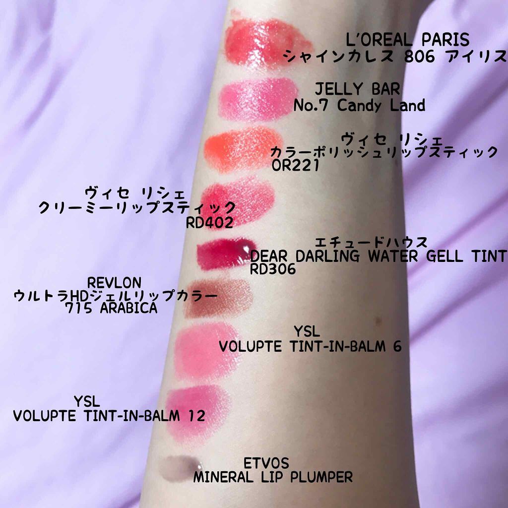 ディアダーリン ウォータージェルティント （アイスティント）/ETUDE/口紅を使ったクチコミ（3枚目）