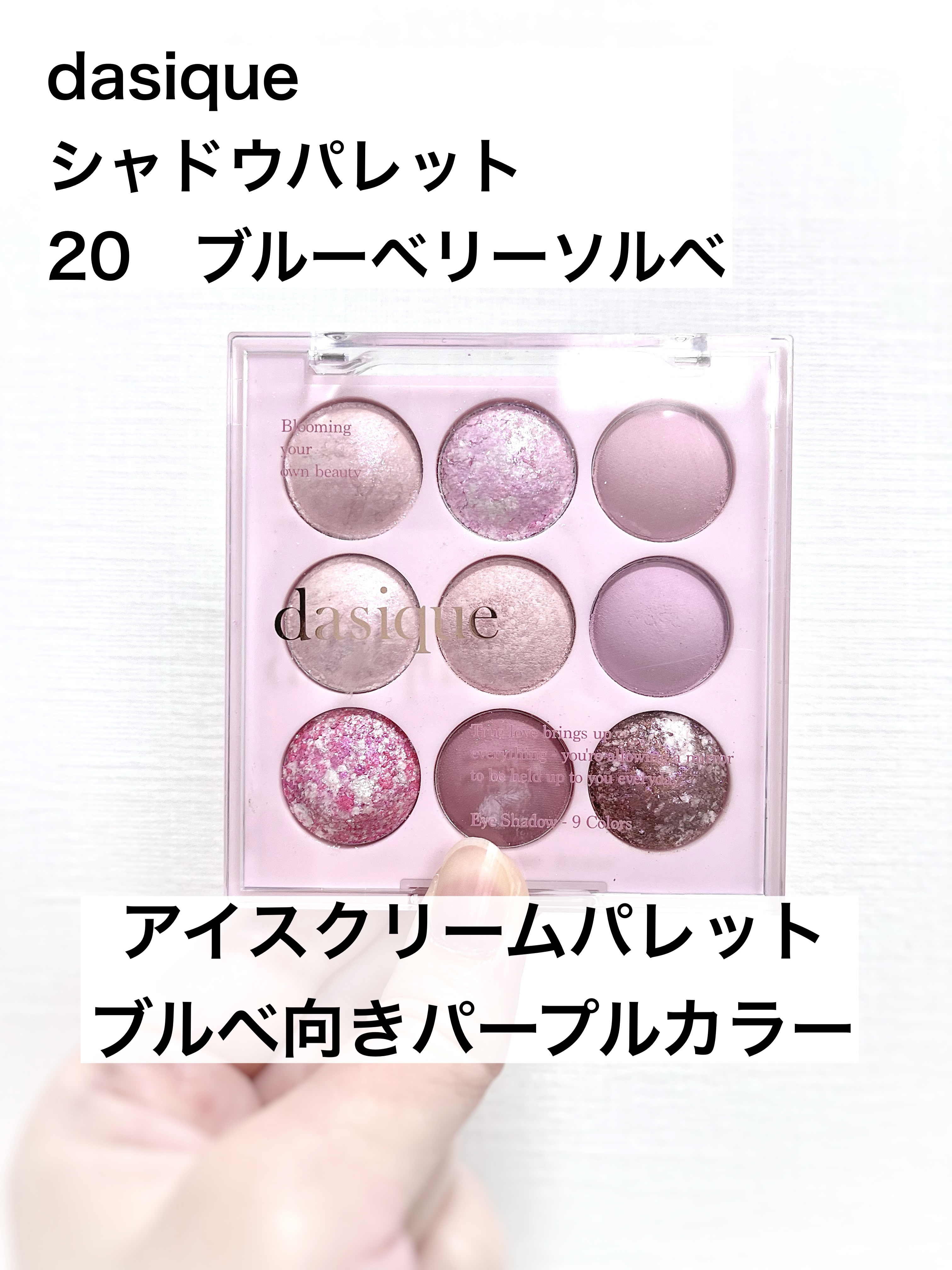 シャドウパレット 20 ブルーベリーソルベ/dasique/アイシャドウパレットを使ったクチコミ（1枚目）