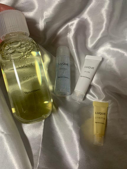 ナリス化粧品 ルクエ LUQUE first conc setのクチコミ「ナリス ルクエ ファーストコンク セット
使ってみました✨
ふきとり用化粧水
保護化粧水
乳.....」(2枚目)