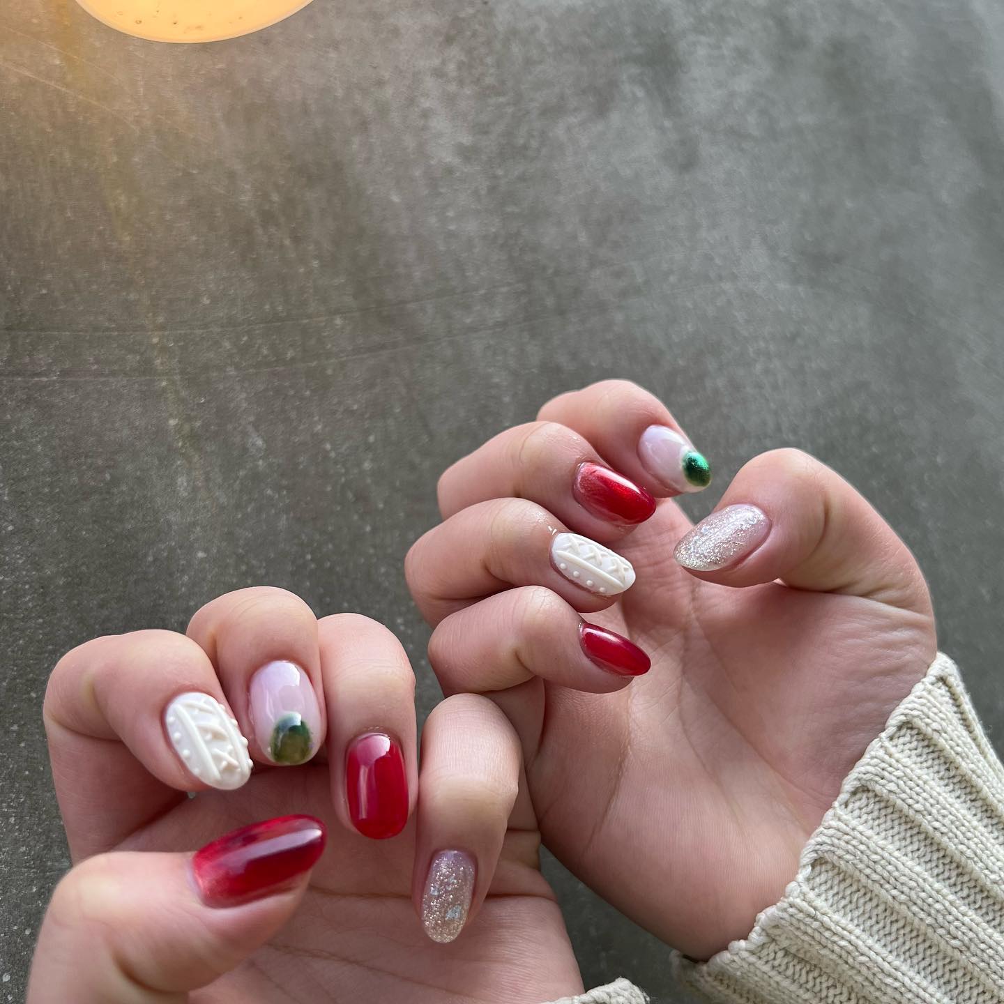 #クリスマスネイルのネイルデザイン
