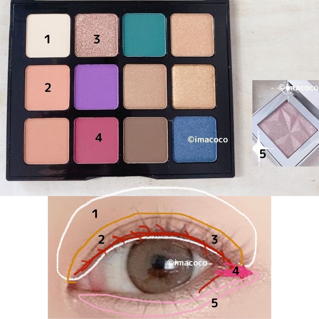 トゥエルブカラー アイシャドウ/LionWell（ライオンウェル）/アイシャドウパレットを使ったクチコミ（3枚目）