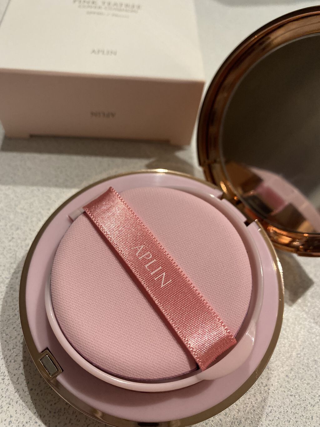 ピンクティーツリーカバークッション/APLIN/クッションファンデーションを使ったクチコミ（2枚目）