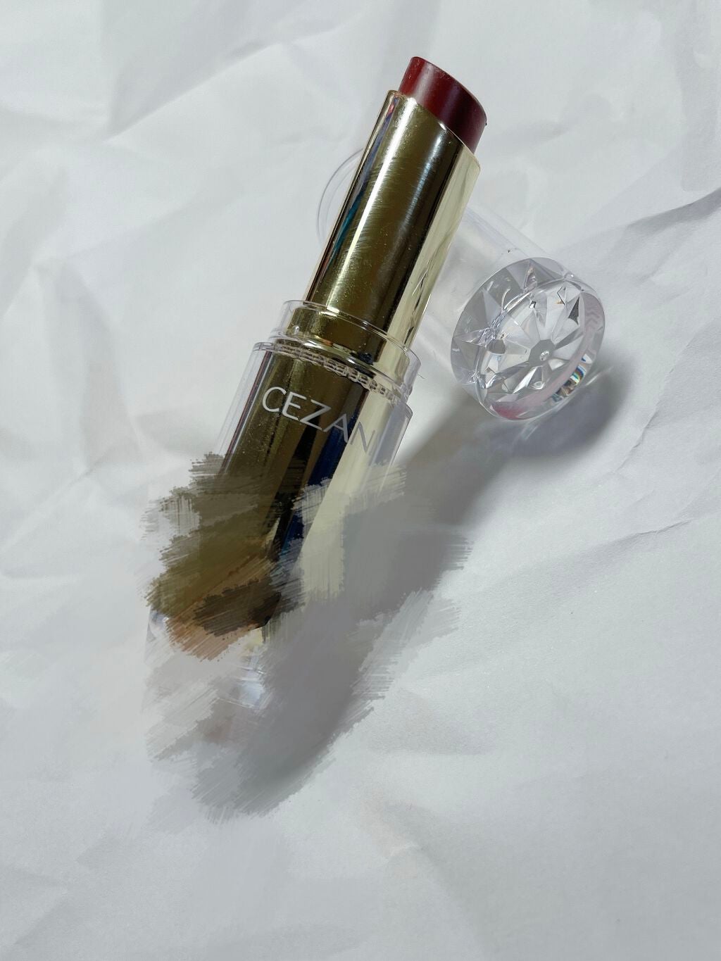 ラスティンググロスリップ/CEZANNE/口紅を使ったクチコミ(2枚目)