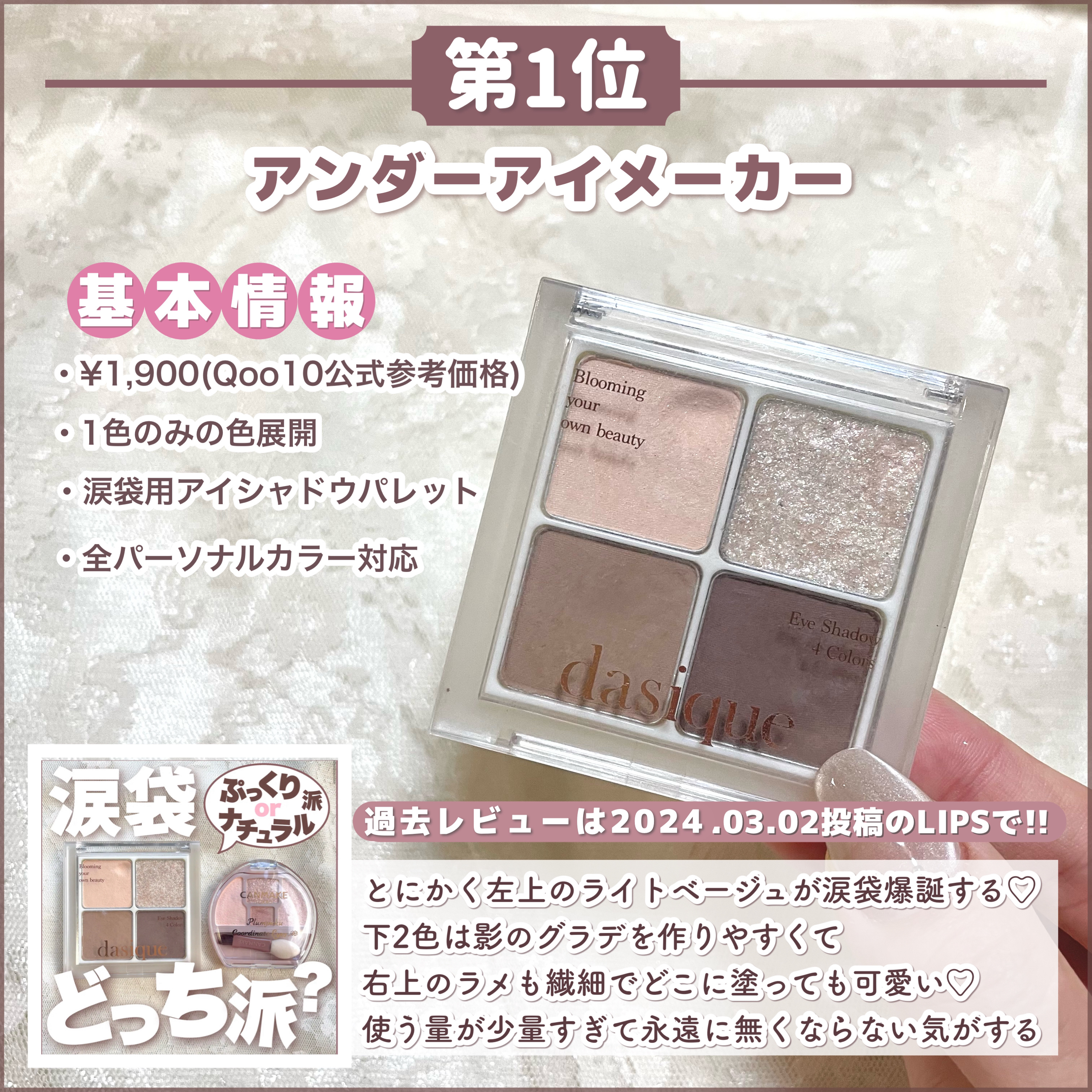 シャドウパレット｜dasique他、3商品を使った口コミ - 【Qoo10