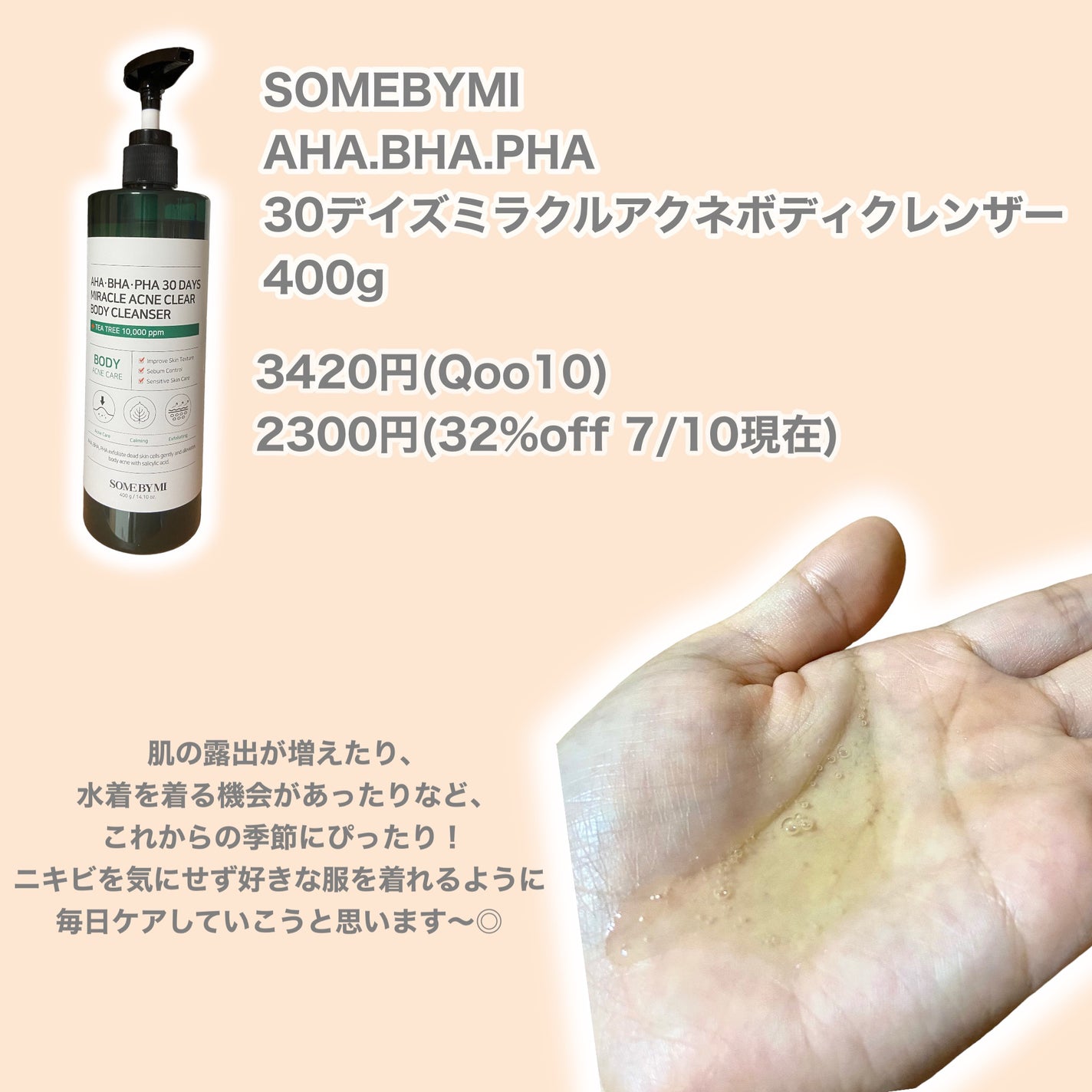 AHA·BHA·PHA 30デイズミラクルアクネボディクレンザー/SOME BY MI/ボディソープを使ったクチコミ(3枚目)