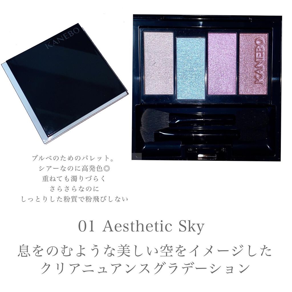 レイヤードカラーズアイシャドウ 01 エステティックスカイ/KANEBO/アイシャドウパレットを使ったクチコミ（2枚目）