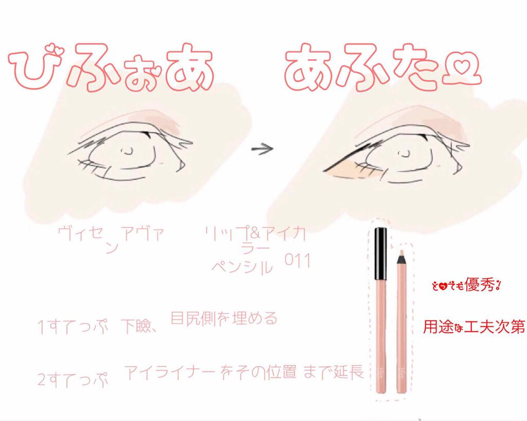 ヴィセ アヴァン リップ&アイカラー ペンシル/Visée/ペンシルアイライナーを使ったクチコミ(2枚目)