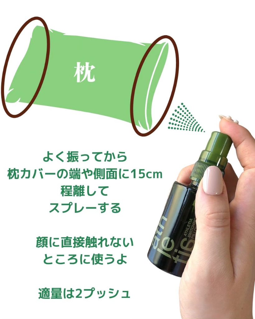 スイッチング アロマピローミスト SLEEP/athletia/ファブリックミストを使ったクチコミ（3枚目）