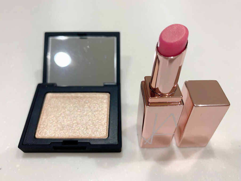 ミニオーガズム リップ＆ハイライターデュオ/NARS/メイクアップキットを使ったクチコミ（3枚目）