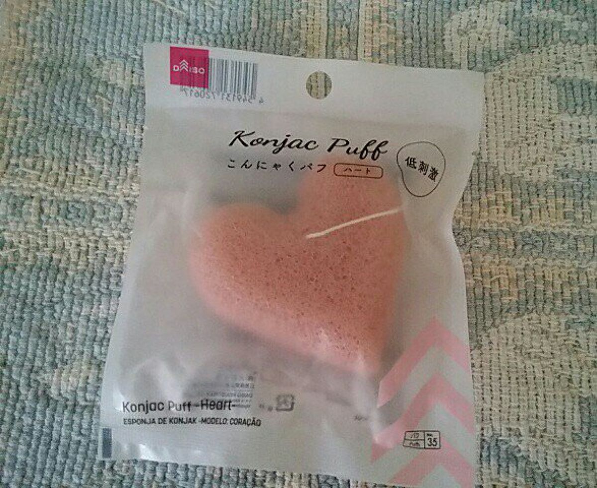 こんにゃくパフ (ハート)/DAISO/パフ・スポンジを使ったクチコミ(1枚目)
