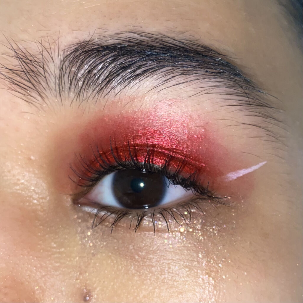 シュガー トゥインクル リキッド シャドウ 09 CORAL CRACKER/PERIPERA/リキッドアイシャドウを使ったクチコミ（1枚目）