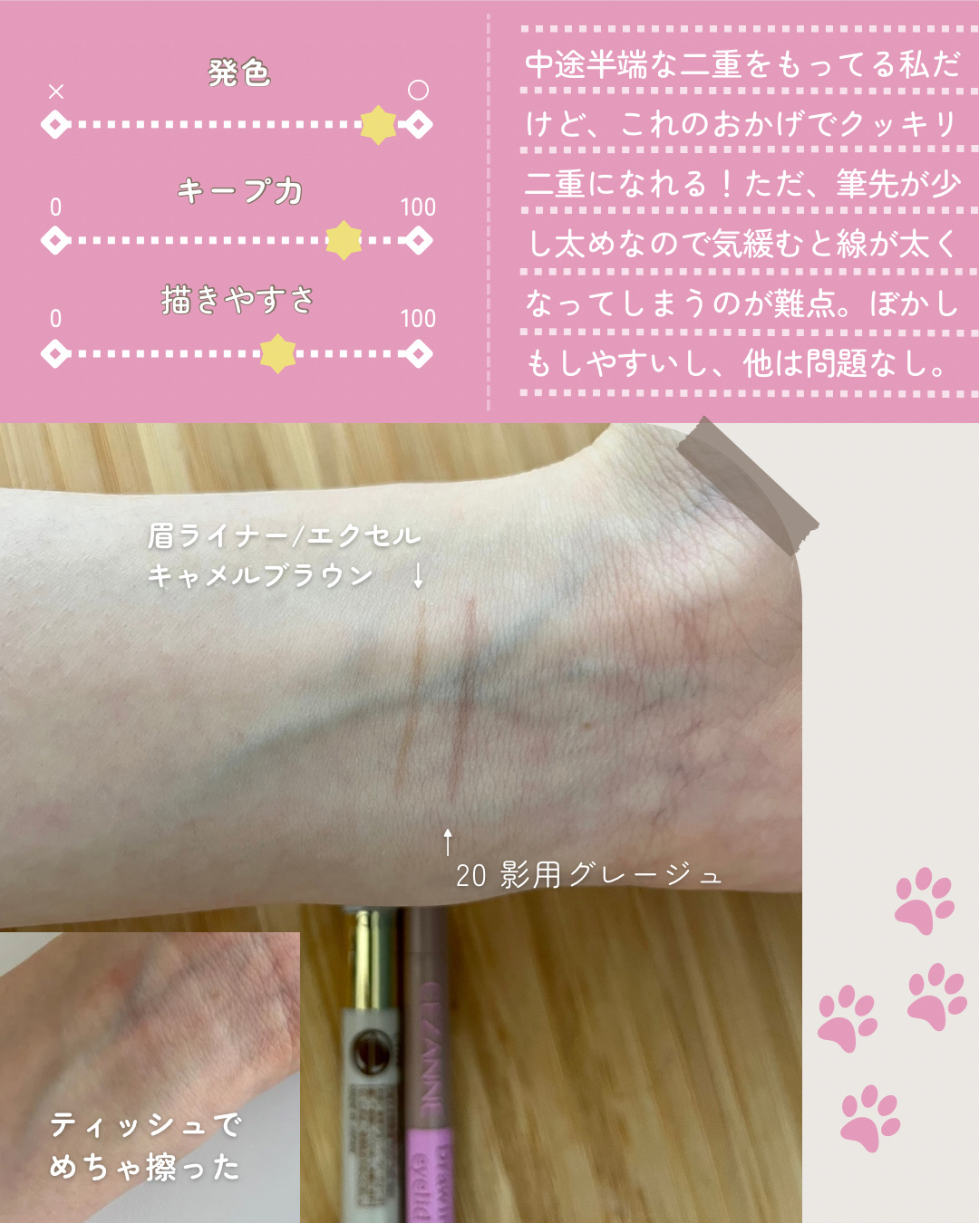 描くふたえアイライナー/CEZANNE/リキッドアイライナーを使ったクチコミ（3枚目）