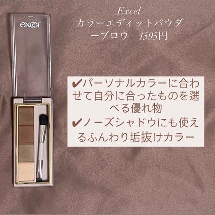 カラーエディットパウダーブロウ/excel/パウダーアイブロウを使ったクチコミ(2枚目)