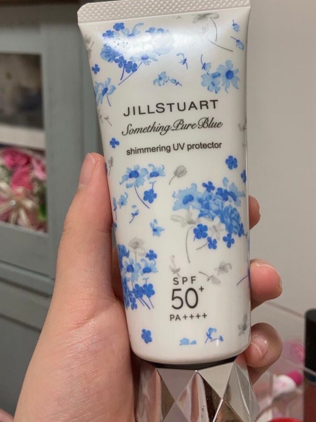 サムシングピュアブルー セント シマリング UVプロテクター/JILL STUART/日焼け止めジェルを使ったクチコミ(1枚目)