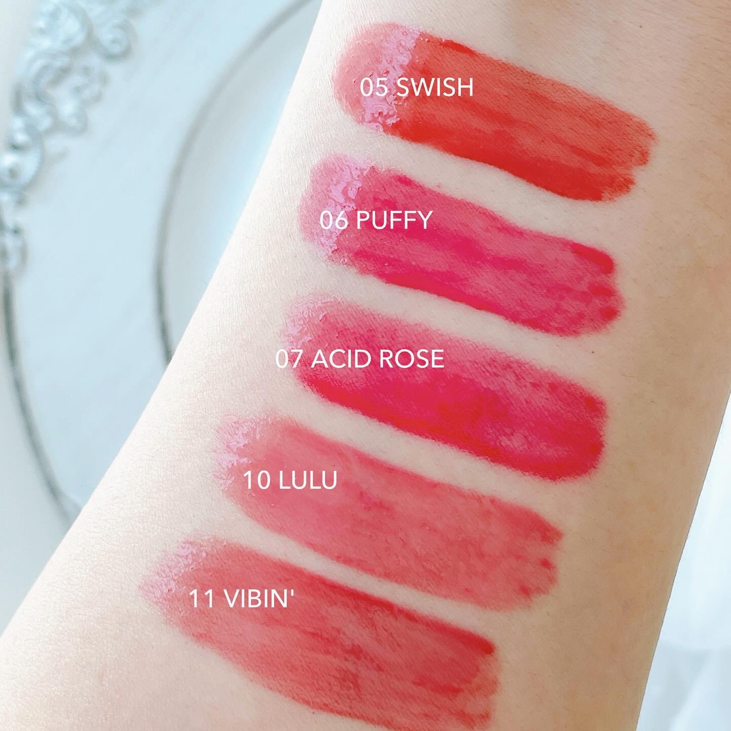 ハートクラッシュ ベアグレイズティント 07 アシッドローズ(ACID ROSE)/HOLIKA HOLIKA/リップティントを使ったクチコミ（3枚目）