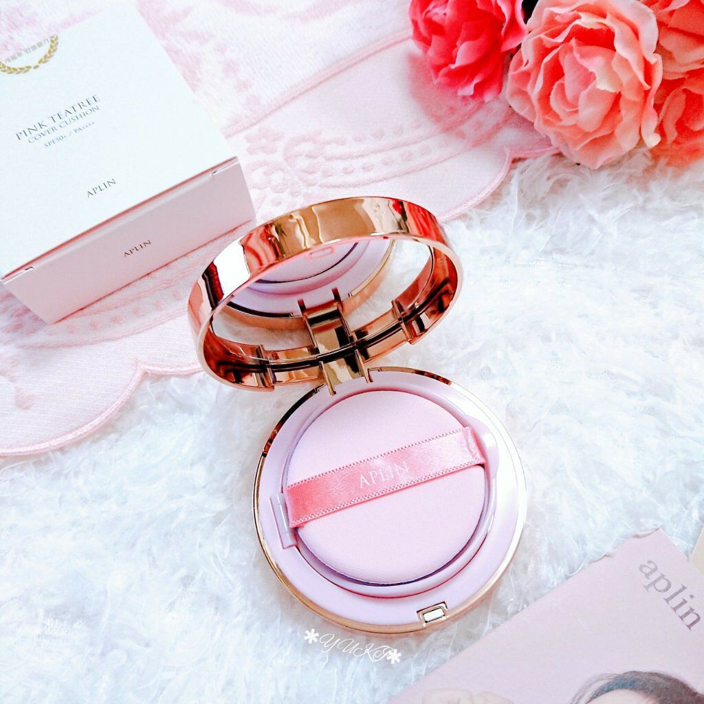 ピンクティーツリーカバークッション/APLIN/クッションファンデーションを使ったクチコミ（3枚目）