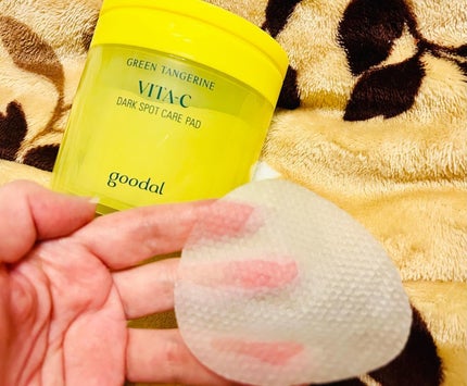 グリーンタンジェリン ビタCダークスポットケアパッド/goodal/トナーパッドを使ったクチコミ(2枚目)