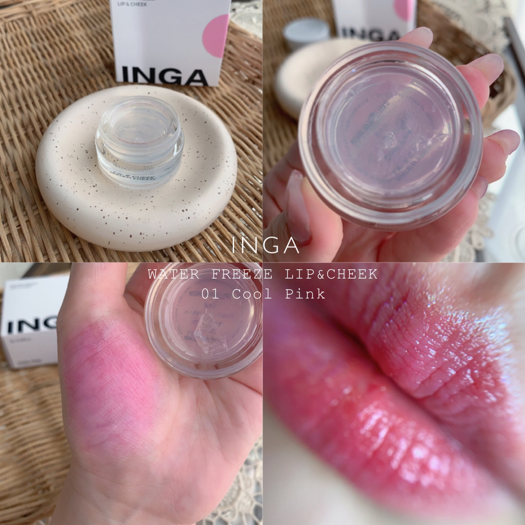 ウォーターフリーズリップ＆チーク クールピンク/INGA/ジェル・クリームチークを使ったクチコミ（1枚目）