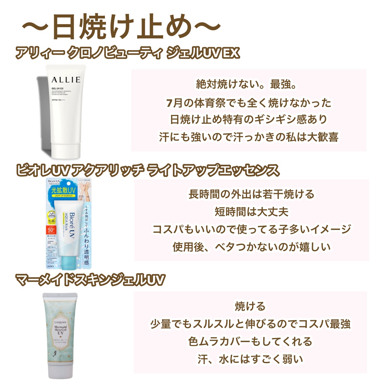 マーメイドスキンジェルUV/キャンメイク/日焼け止めジェルを使ったクチコミ（3枚目）
