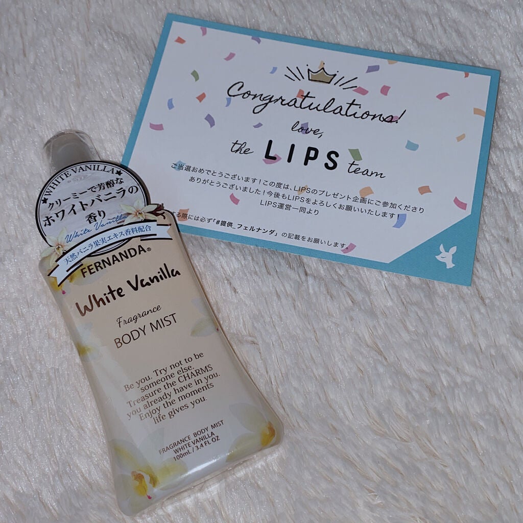 フレグランスボディミスト(ホワイトバニラ)/フェルナンダ/香水(レディース)を使ったクチコミ(1枚目)