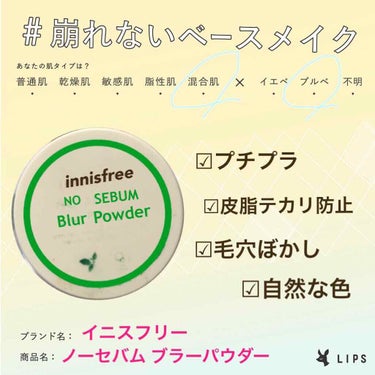 ノーセバム ブラーパウダー/innisfree/ルースパウダーを使ったクチコミ（1枚目）