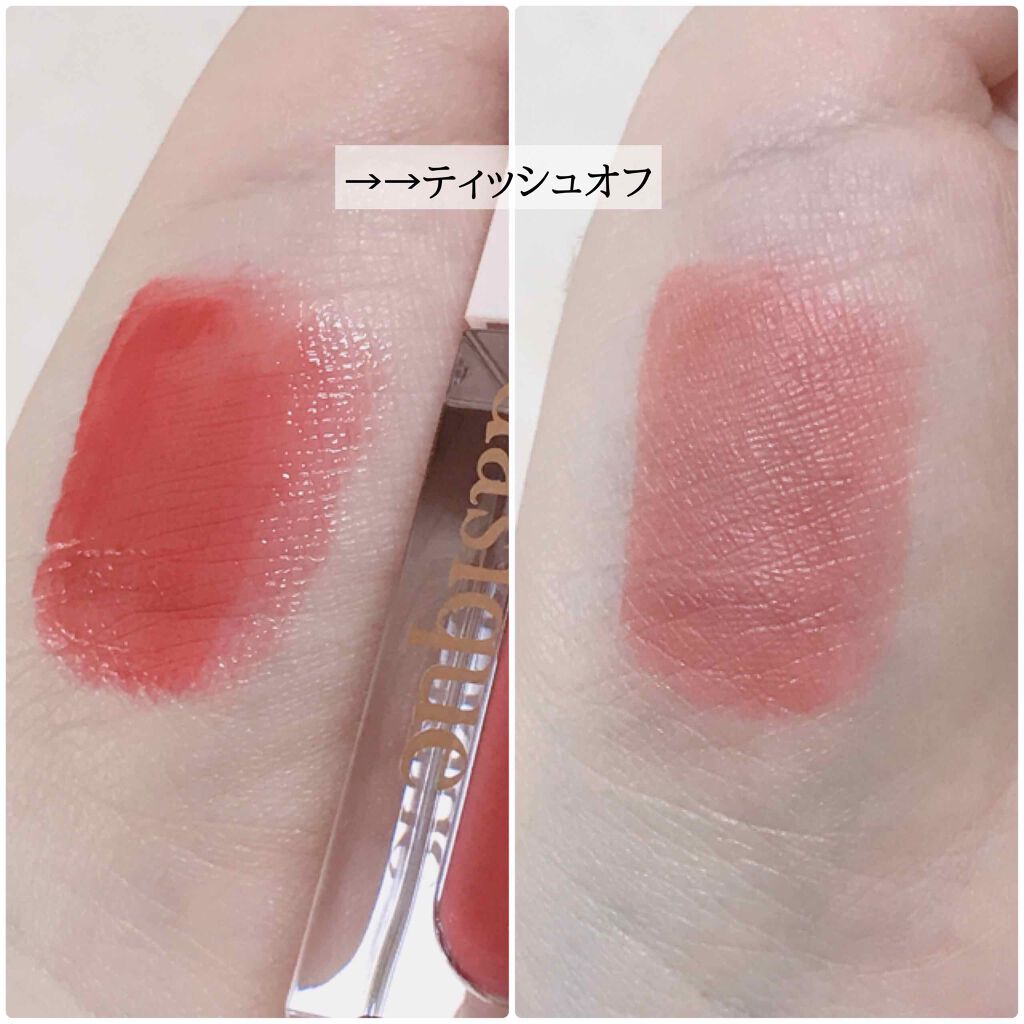 ウォーターグロスティント #02 Rose Dahlia/dasique/リップティントを使ったクチコミ（3枚目）